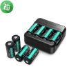 RAVPower CR123A Charger Rechargeable Battery Lithium 700mAh 8-pack
