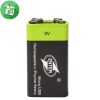 ZNTER Li-polymer 1PCS Size 9V Micro USB Rechargeable Battery 400mAh-9.0V